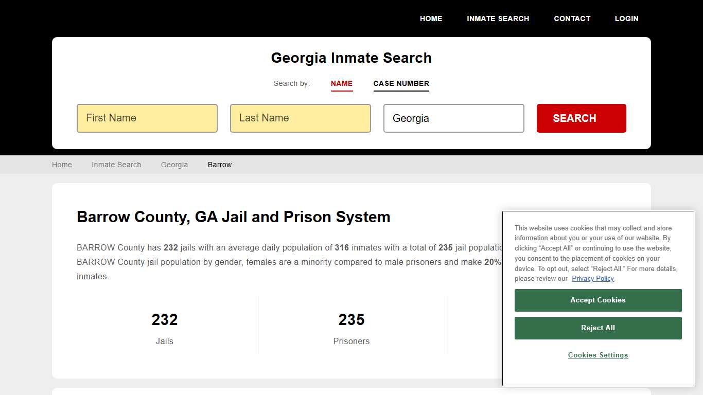 Barrow County, GA Inmate Search - StateCourts