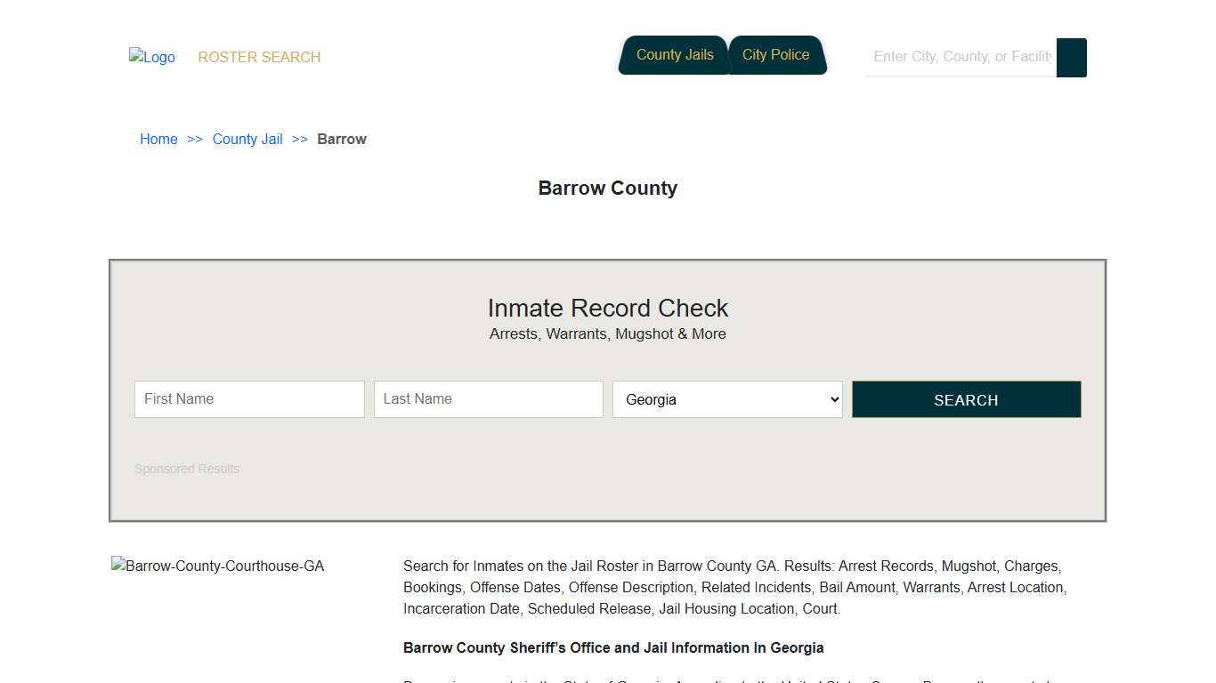 Barrow County | Georgia Jail Inmate Search